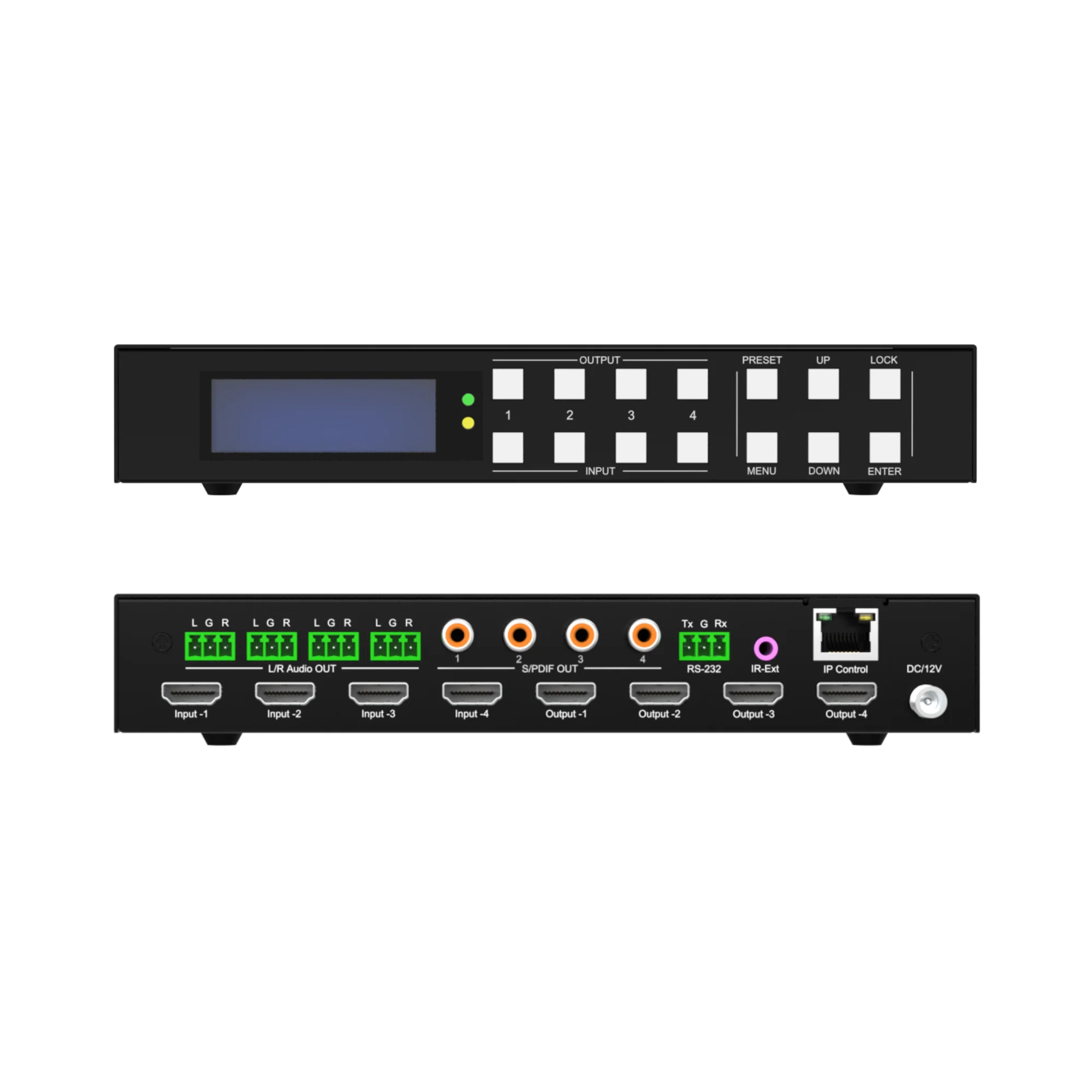4K 60Hz 4x4 HDMI Matrix Switch with Audio De-Embedding - Image 3