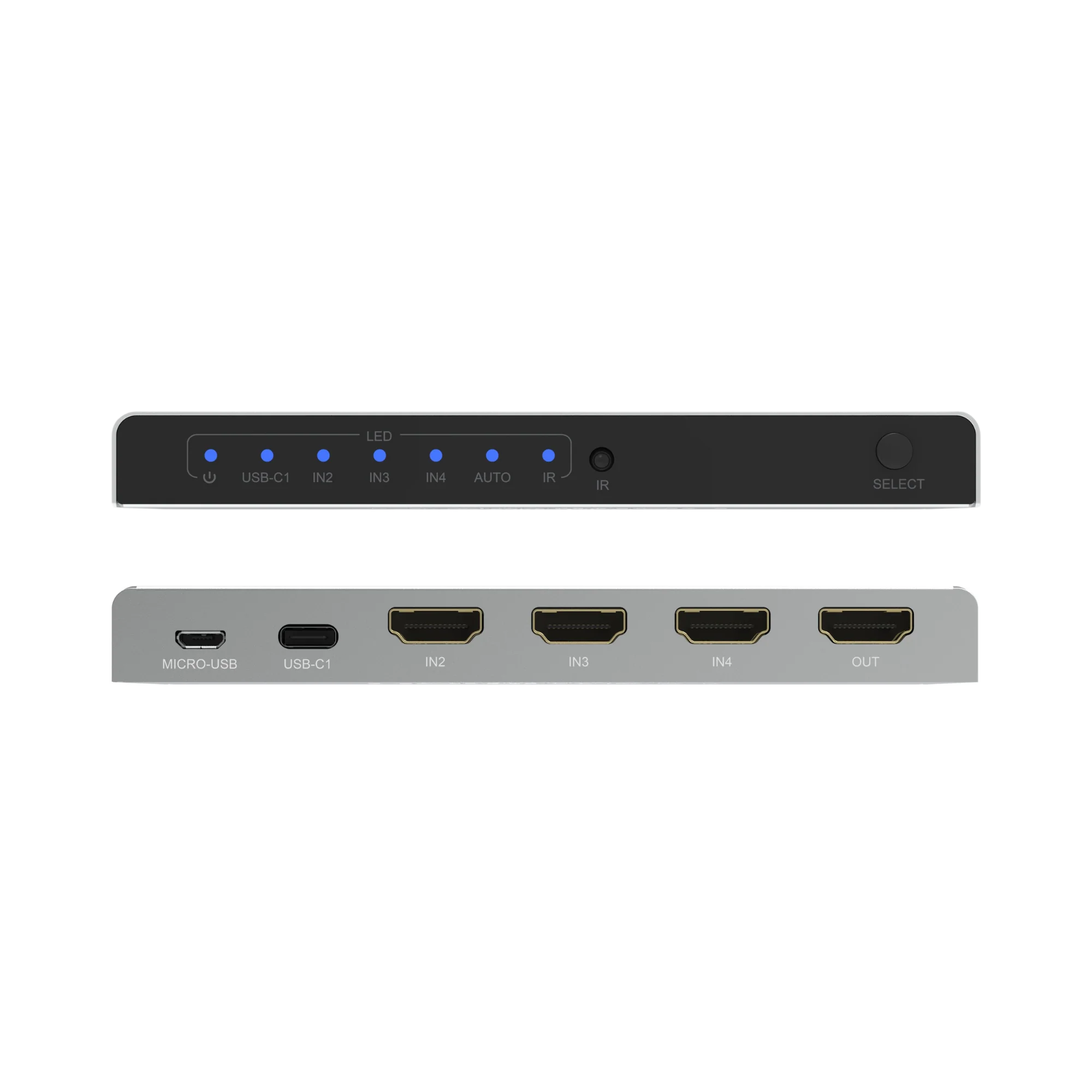 4K 60Hz 4x1 HDMI Switch with USB-C Input - Image 3