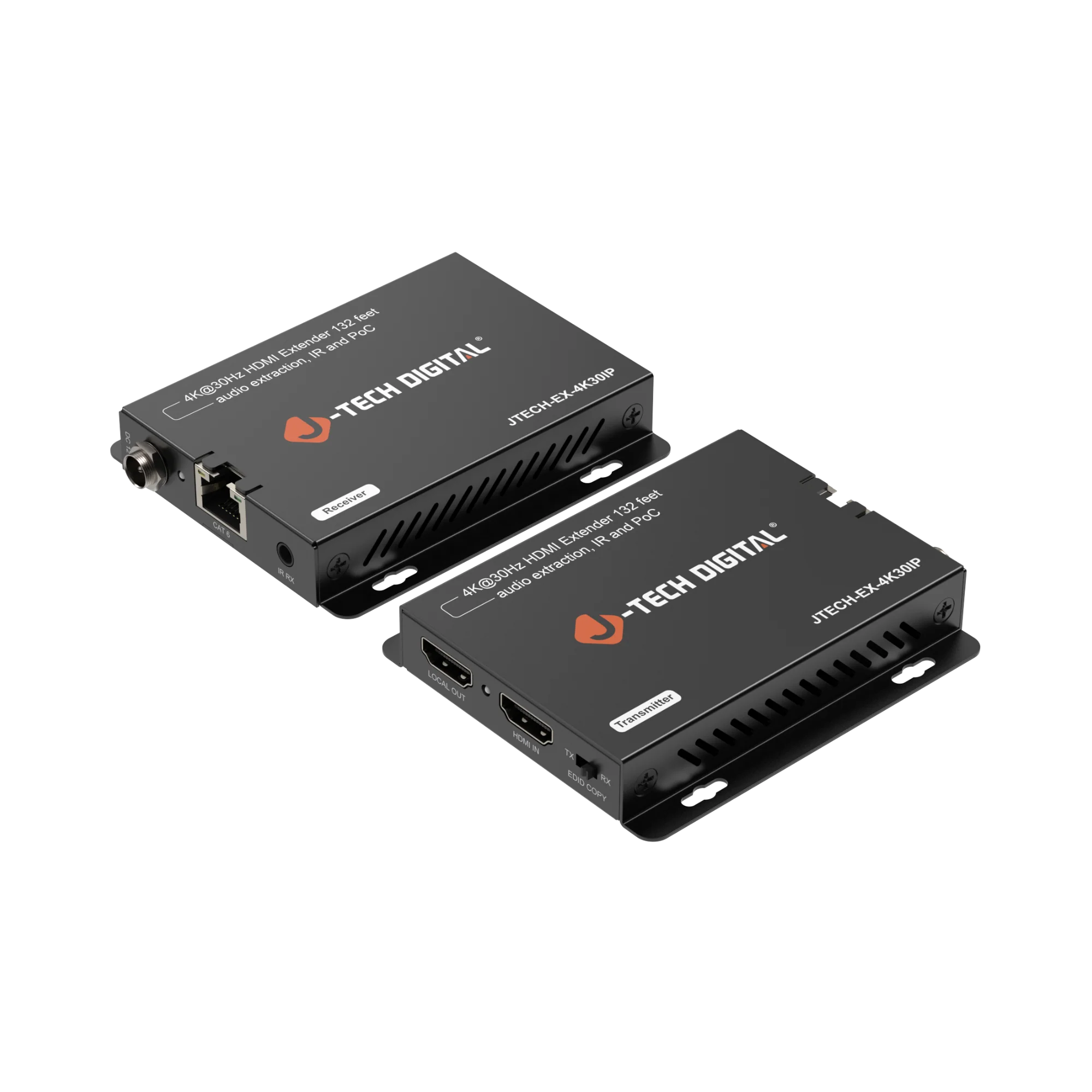 4K 30Hz HDMI Extender Over Ethernet w/ Audio Extraction, IR, PoC
