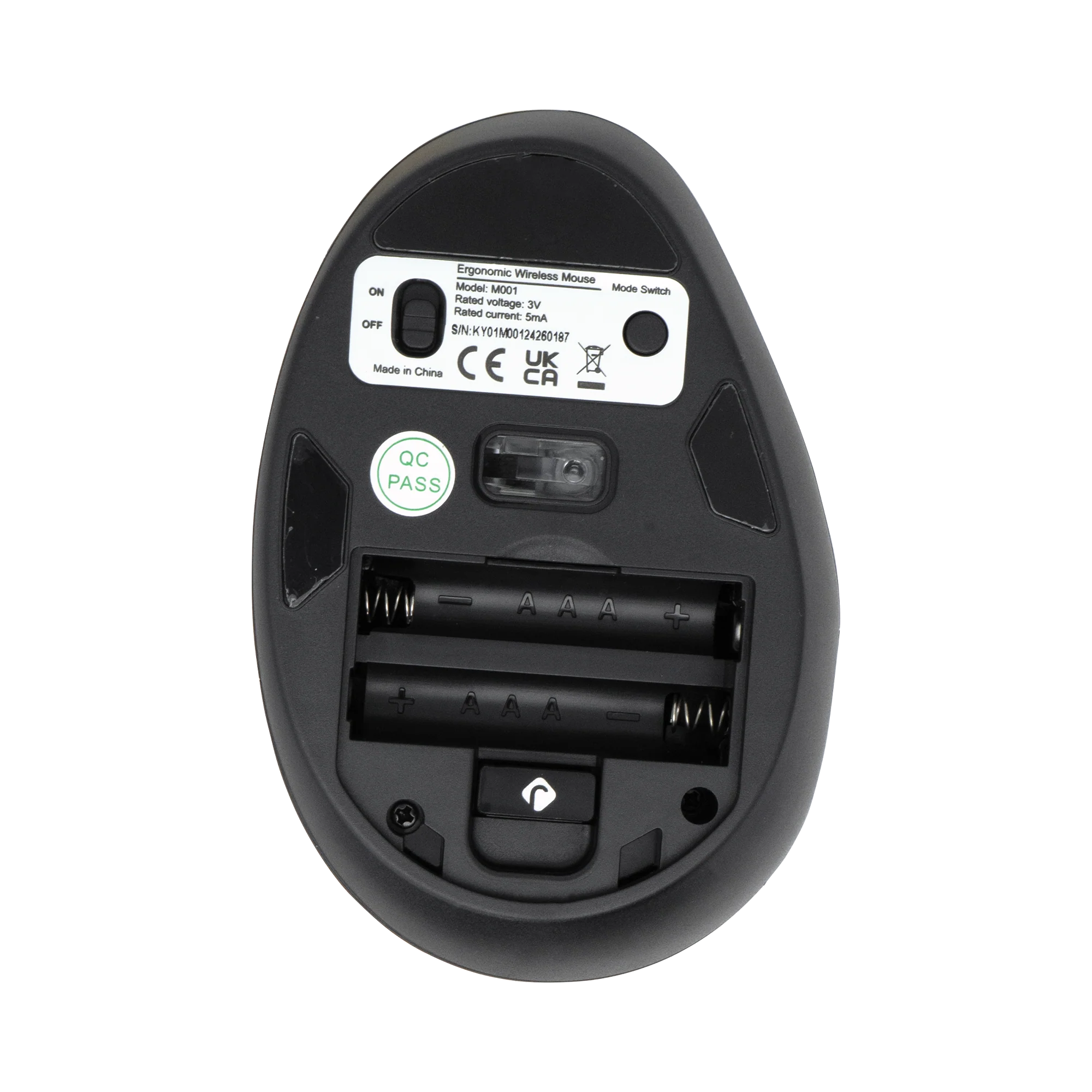 Vertical Wireless Ergonomic Mouse with 2.4G and Bluetooth Connectivity – Adjustable DPI (Black) - Image 4