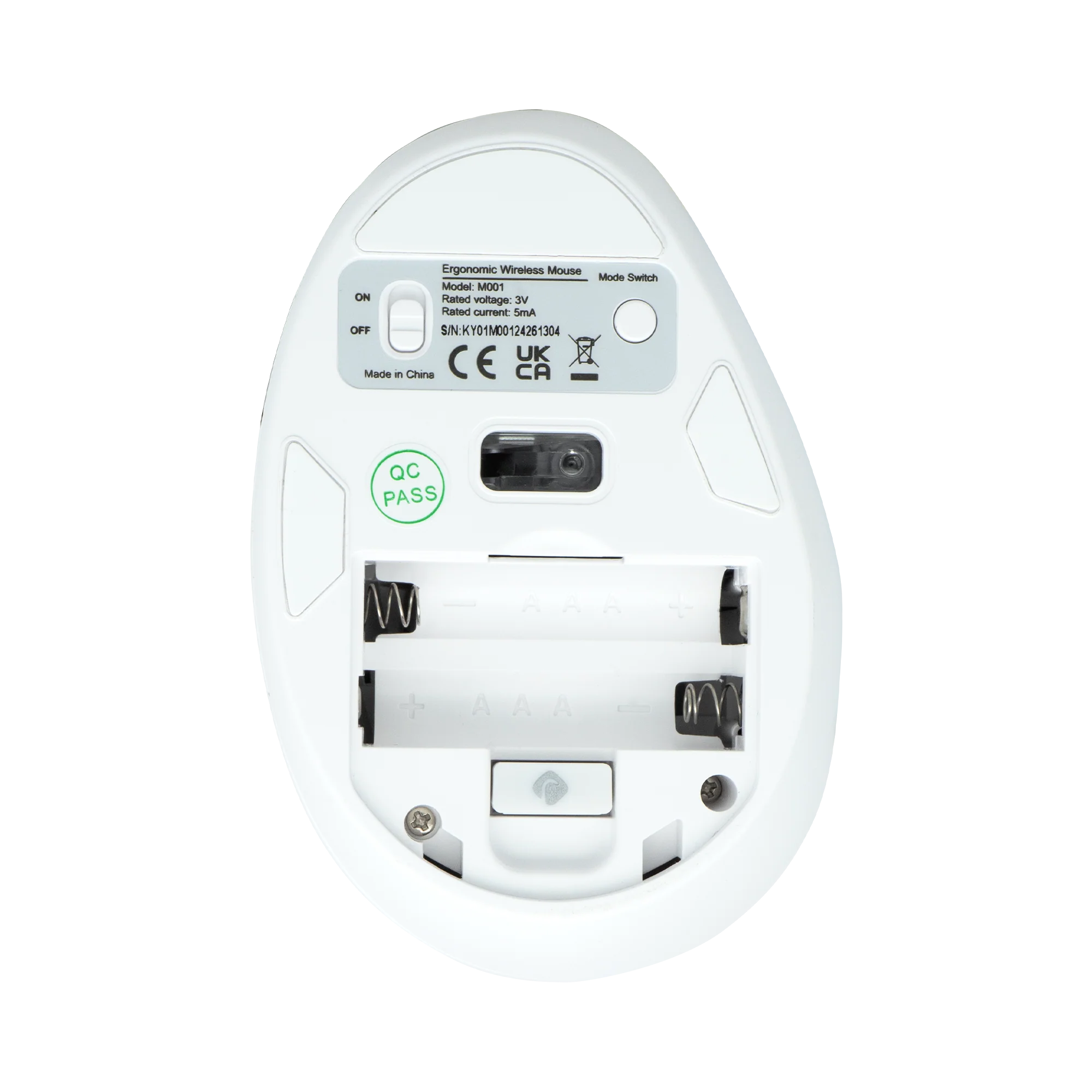 Vertical Wireless Ergonomic Mouse with 2.4G and Bluetooth Modes – Adjustable DPI (White) - Image 4
