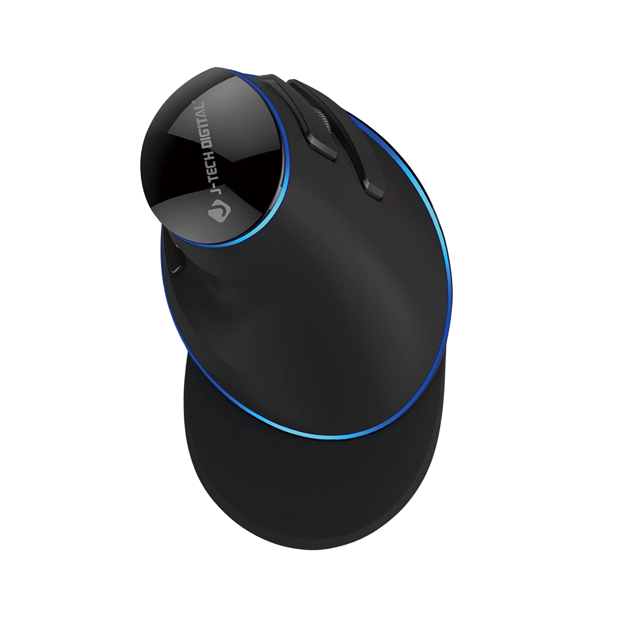 Wired Vertical Ergonomic Mouse with Removable Palm Rest and Adjustable DPI, Blue LED Trim (Black) - Image 3